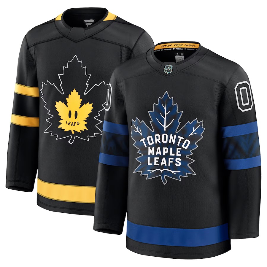Men's Toronto Maple Leafs x drew house Fanatics Black Alternate Premium Custom Jersey - U-jersey