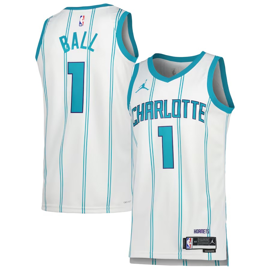 Unisex Charlotte Hornets LaMelo Ball Jordan Brand White Swingman Jersey - Association Edition - U-jersey