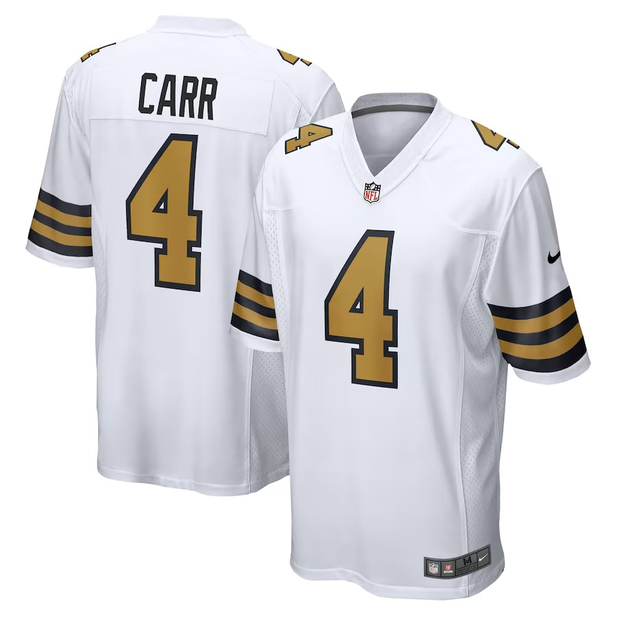 Men's New Orleans Saints Derek Carr Nike  White Alternate Game Jersey - U-jersey