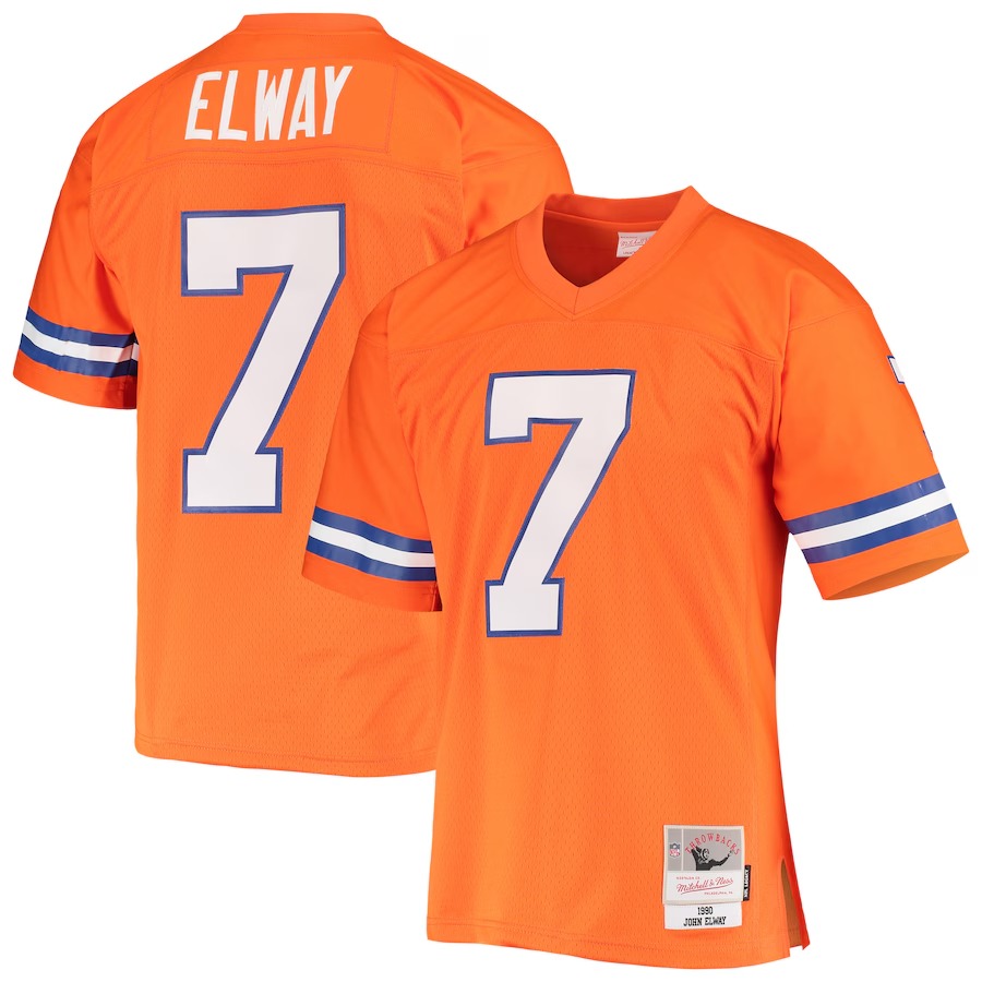 Men's Denver Broncos John Elway Mitchell & Ness Orange 1990 Legacy Replica Jersey - U-jersey