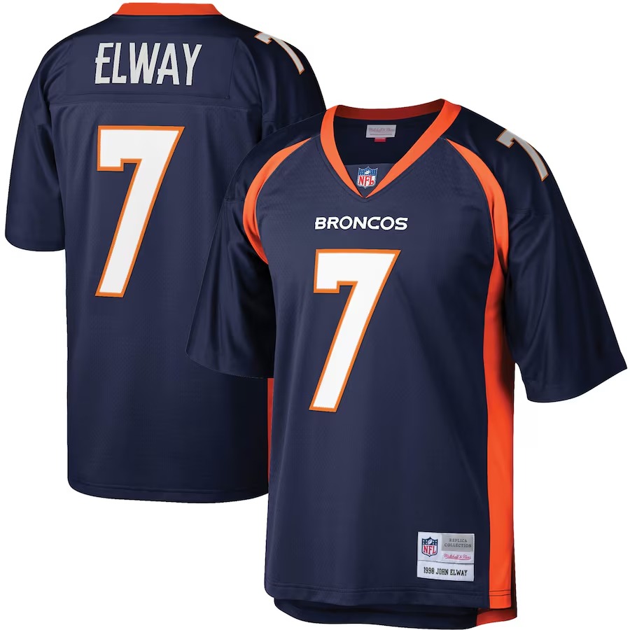 Men's Denver Broncos John Elway Mitchell & Ness Navy 1998 Legacy Replica Jersey - U-jersey