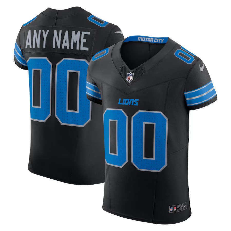Men's Detroit Lions Nike  Black Alternate Vapor F.U.S.E. Elite Custom Jersey - U-jersey