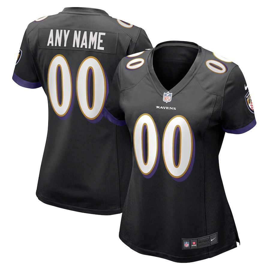 Women's Nike Black Baltimore Ravens Alternate Custom Game Jersey - U-jersey