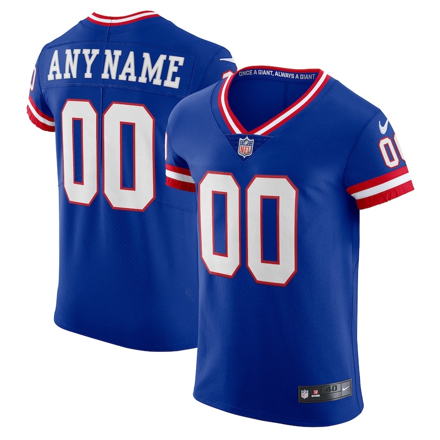 Men's New York Giants Nike Royal Classic Vapor Elite Custom Jersey - U-jersey