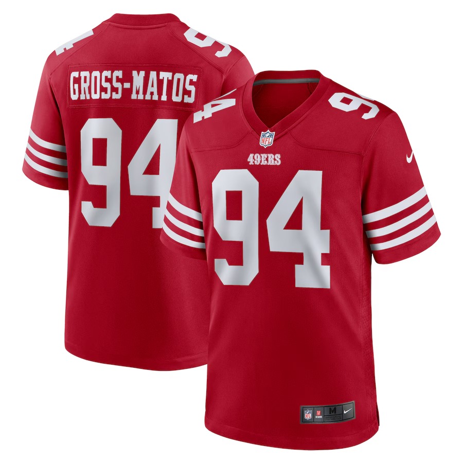 Men's San Francisco 49ers Yetur Gross-Matos Nike  Scarlet Team Game Jersey - U-jersey