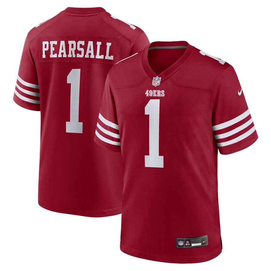 Men's San Francisco 49ers Ricky Pearsall Nike Scarlet Team Game Jersey - U-jersey