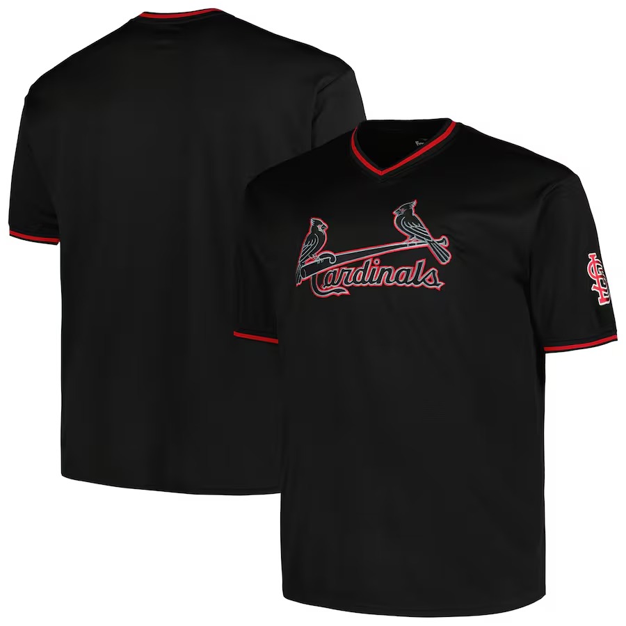 Men's St. Louis Cardinals Profile Black Big & Tall Pop Fashion Jersey - U-jersey