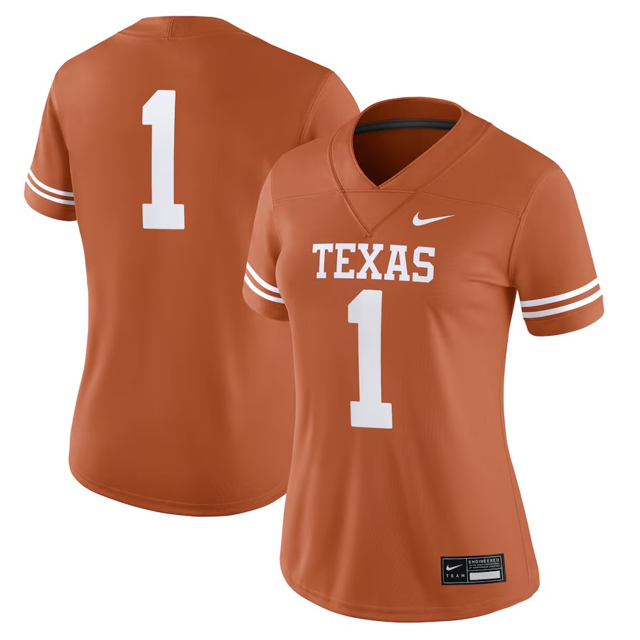Women's Nike #1 Texas Orange Texas Longhorns Game Jersey - U-jersey