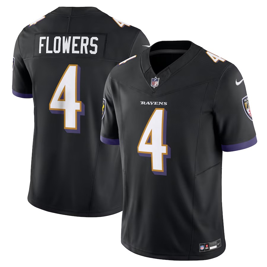 Men's Baltimore Ravens Zay Flowers Nike Black Alternate Vapor F.U.S.E. Limited Jersey - U-jersey