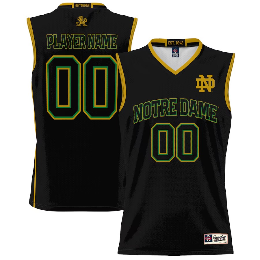 Notre Dame Fighting Irish GameDay Greats Youth NIL Pick-A-Player Lightweight Basketball Jersey - Black - U-jersey