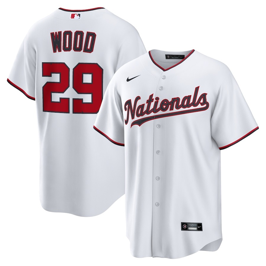 Men's Washington Nationals James Wood Nike White Home Replica Jersey - U-jersey