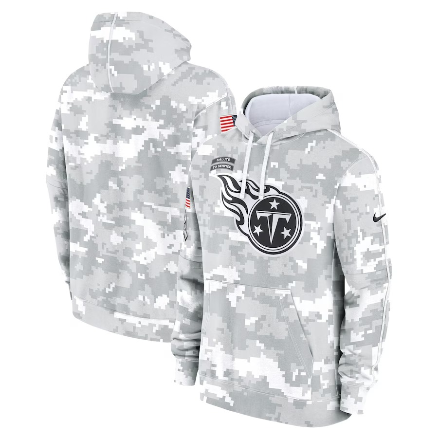 Men's Tennessee Titans Nike Arctic Camo 2024 Salute to Service Club Fleece Pullover Hoodie - U-jersey