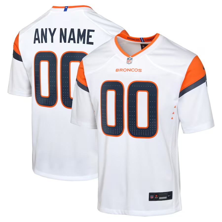 Youth Denver Broncos  Nike White Custom Game Jersey - U-jersey