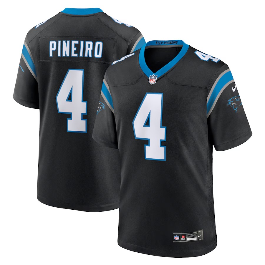 Men's Carolina Panthers Eddy Pineiro Nike Black Team Game Jersey - U-jersey