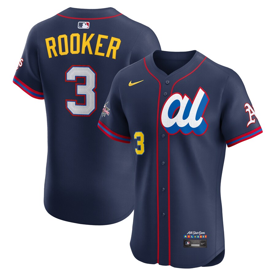 Men's American League Brent Rooker Nike Navy 2025 All-Star Edition Elite Jersey - U-jersey