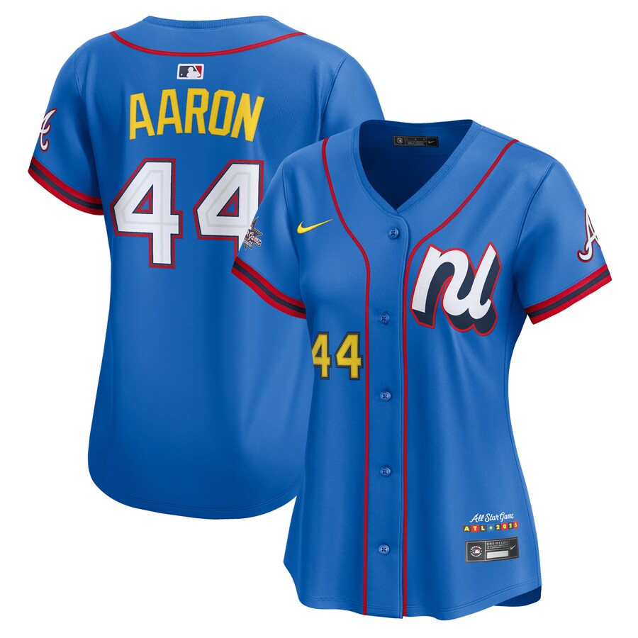 Women's National League Hank Aaron Nike Blue 2025 All-Star Game Home Run Derby Jersey - U-jersey