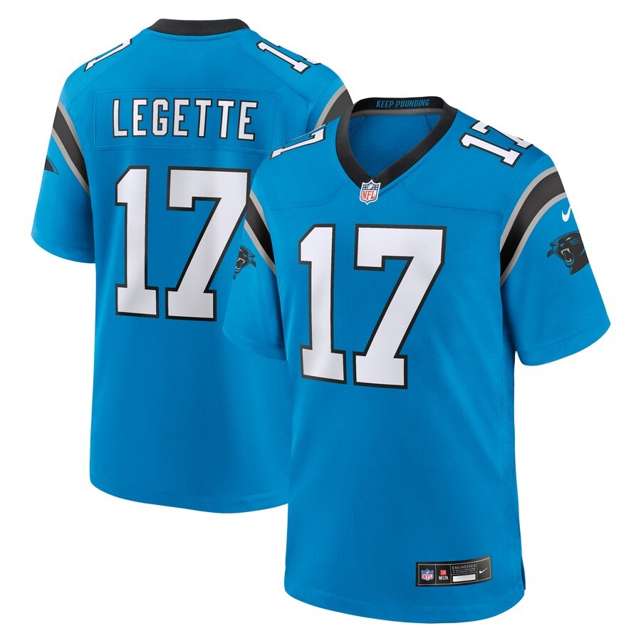 Men's Carolina Panthers Xavier Legette Nike  Blue Alternate Game Jersey - U-jersey