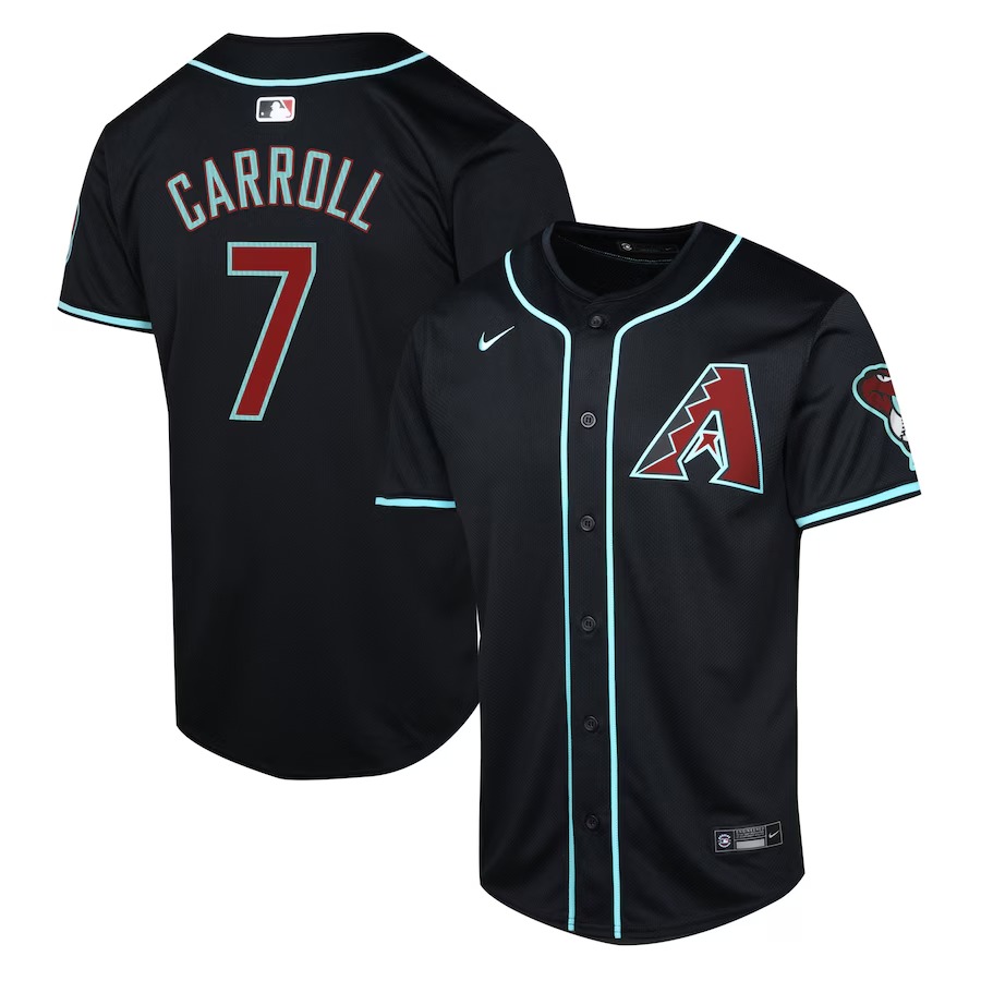 Youth Arizona Diamondbacks Corbin Carroll Nike Black Alternate Limited Player Jersey - U-jersey