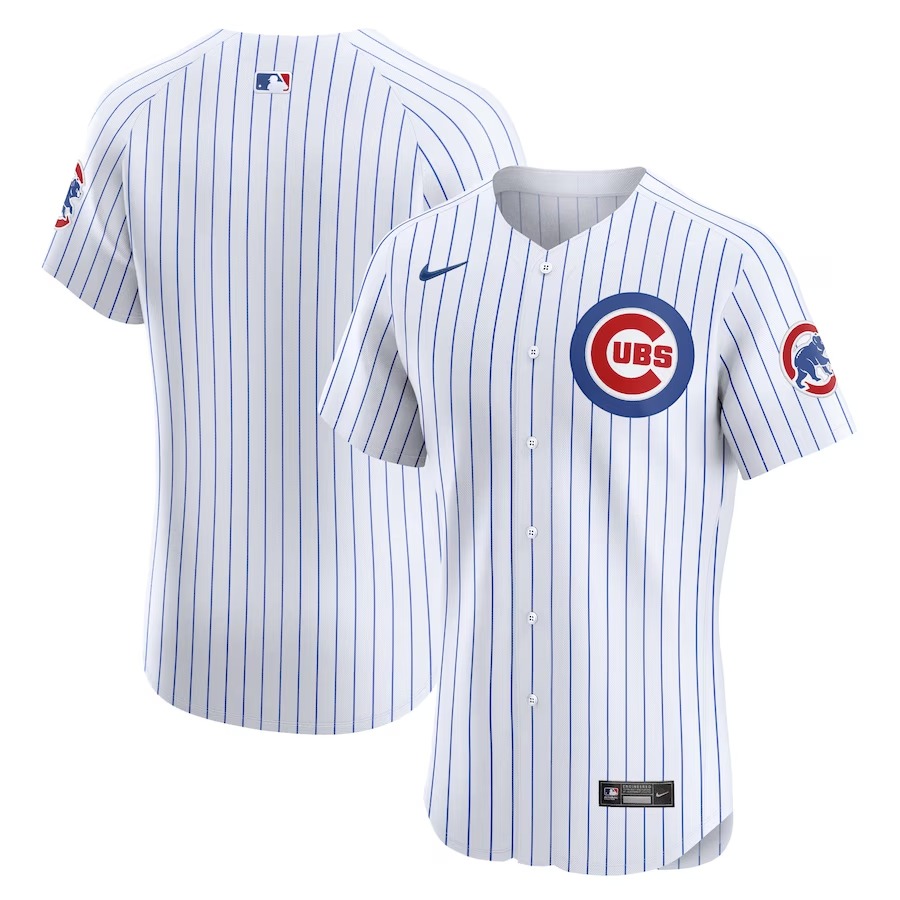 Men's Chicago Cubs Nike White Home Elite Jersey - U-jersey