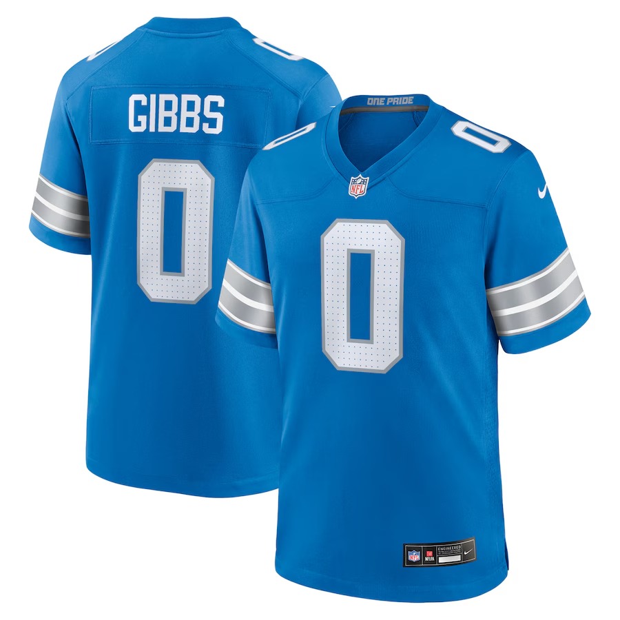 Men's Detroit Lions Jahmyr Gibbs Nike Blue Game Player Jersey - U-jersey