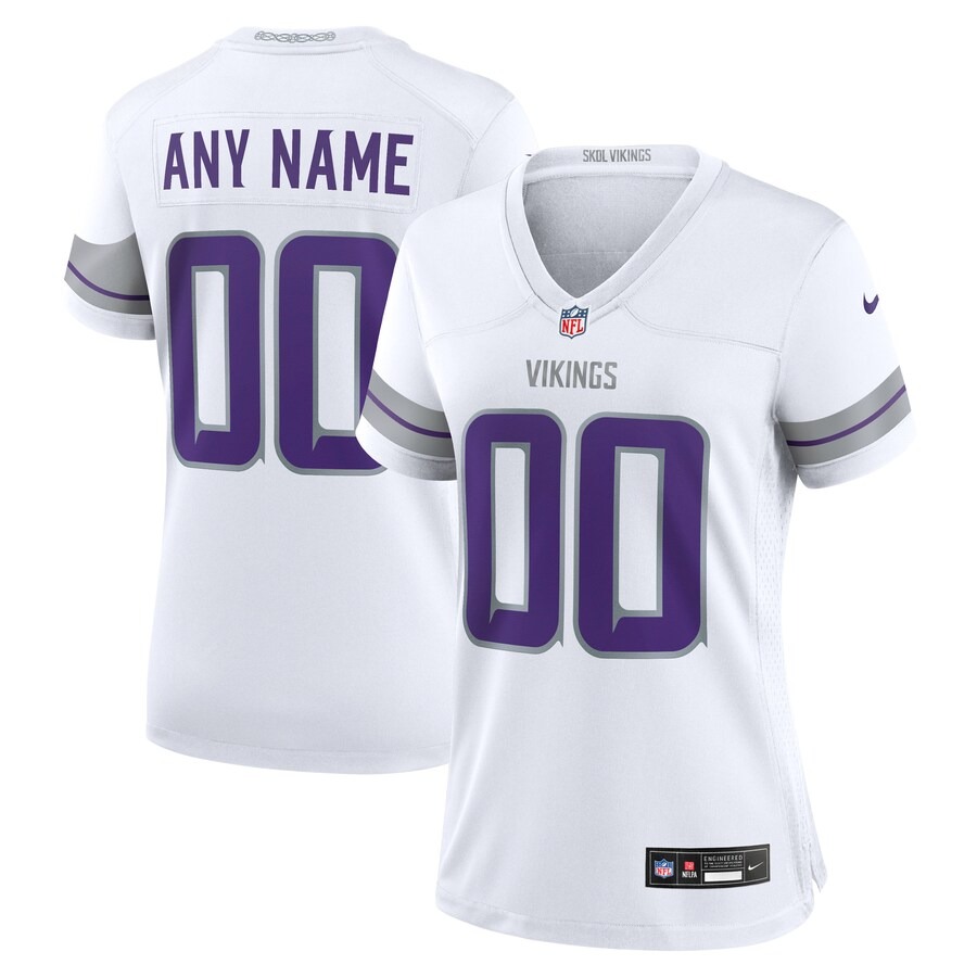 Women's Minnesota Vikings Nike White Alternate Custom Game Jersey - U-jersey
