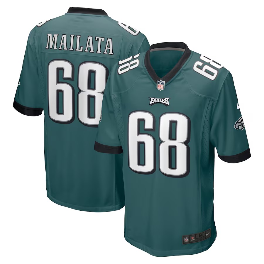 Men's Philadelphia Eagles Jordan Mailata Nike Midnight Green Game Jersey - U-jersey