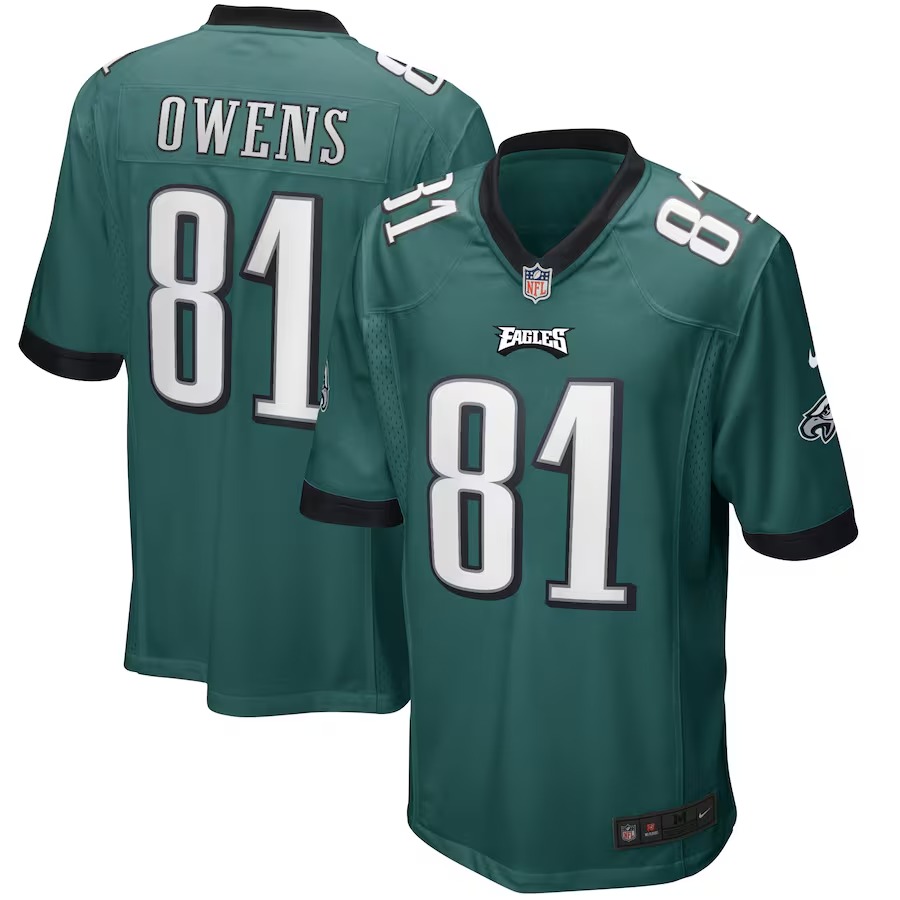 Men's Philadelphia Eagles Terrell Owens Nike Midnight Green Game Retired Player Jersey - U-jersey