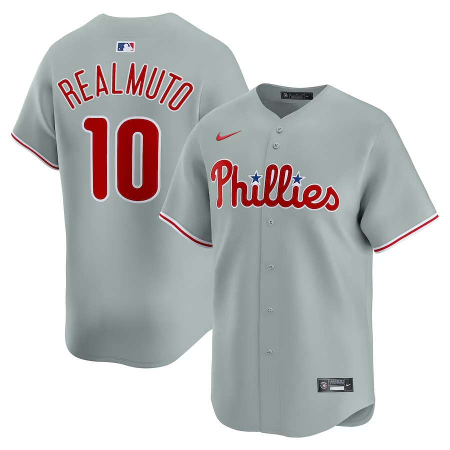 Men's Philadelphia Phillies J.T. Realmuto Nike Gray Road Limited Player Jersey - U-jersey