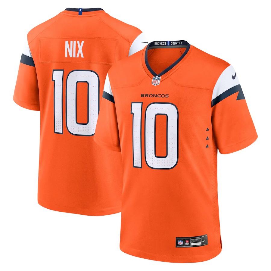 Youth Denver Broncos Bo Nix Nike Orange Game Jersey - U-jersey