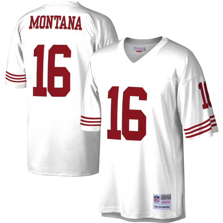 Men's San Francisco 49ers Joe Montana Mitchell & Ness White Legacy Replica Jersey - U-jersey