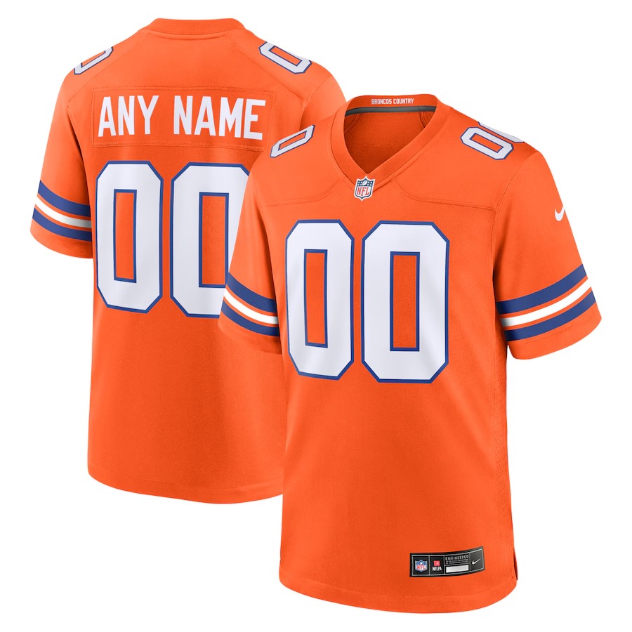 Youth Denver Broncos Nike Orange 2nd Alternate Custom Replica Jersey - U-jersey