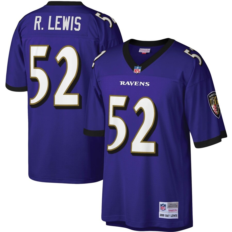 Men's Baltimore Ravens Ray Lewis Mitchell & Ness Purple Legacy Replica Jersey - U-jersey