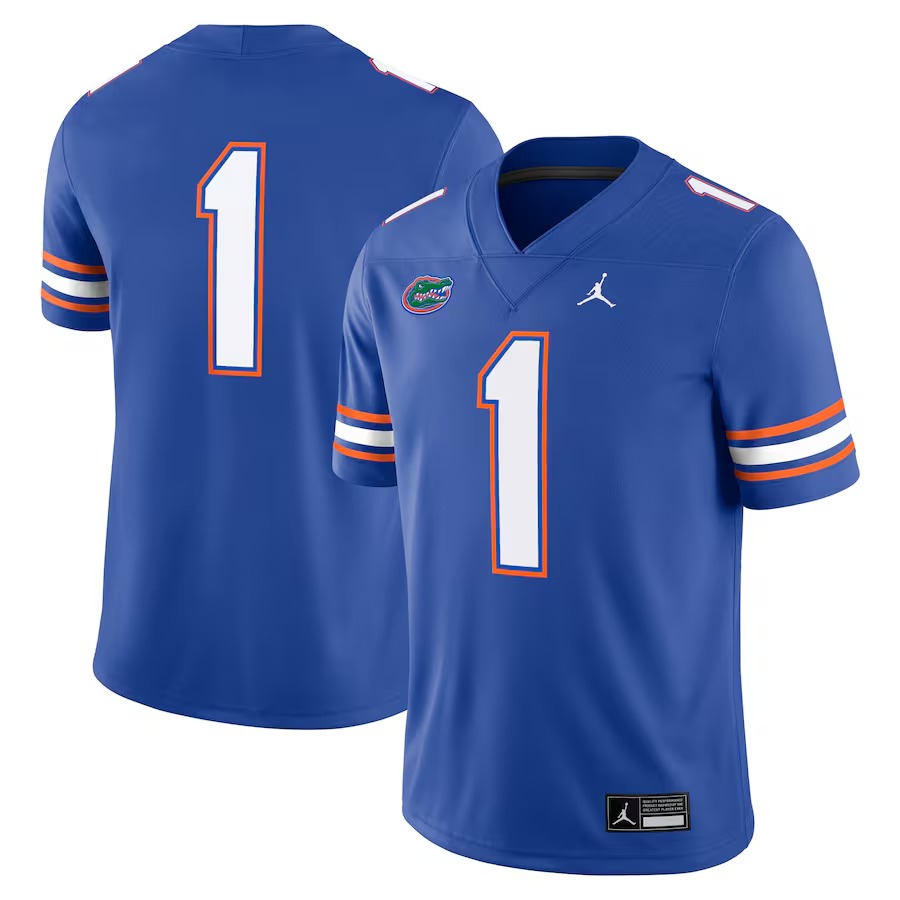 Men's Jordan Brand #1 Royal Florida Gators Game Jersey - U-jersey