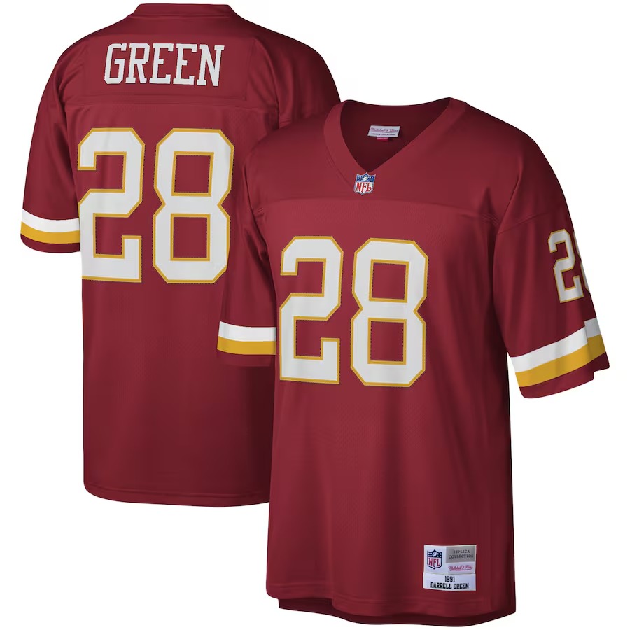 Men's Washington Football Team Darrell Green Mitchell & Ness Burgundy Legacy Replica Jersey - U-jersey