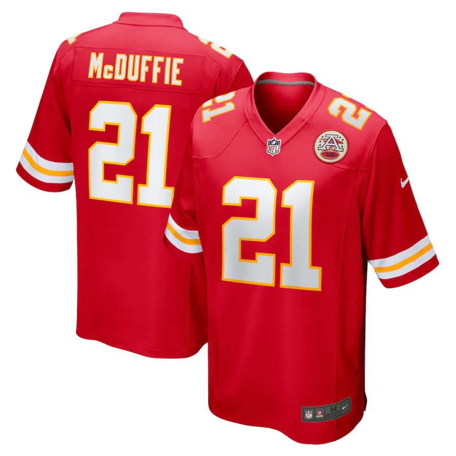 Men's Kansas City Chiefs Trent McDuffie Nike Red Player Game Jersey - U-jersey