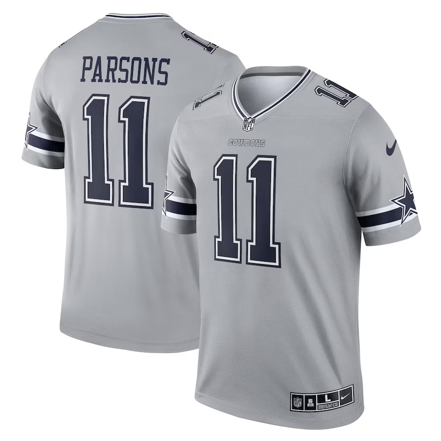 Men's Dallas Cowboys Micah Parsons Nike Gray Inverted Legend Player Jersey - U-jersey