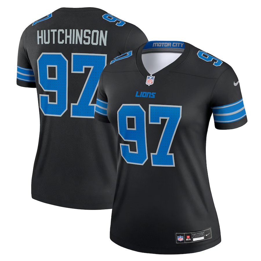 Women's Detroit Lions Aidan Hutchinson Nike Black Legend Jersey - U-jersey