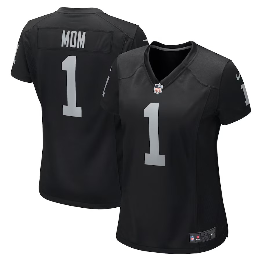 Women's Las Vegas Raiders Number 1 Mom Nike Black Game Jersey - U-jersey
