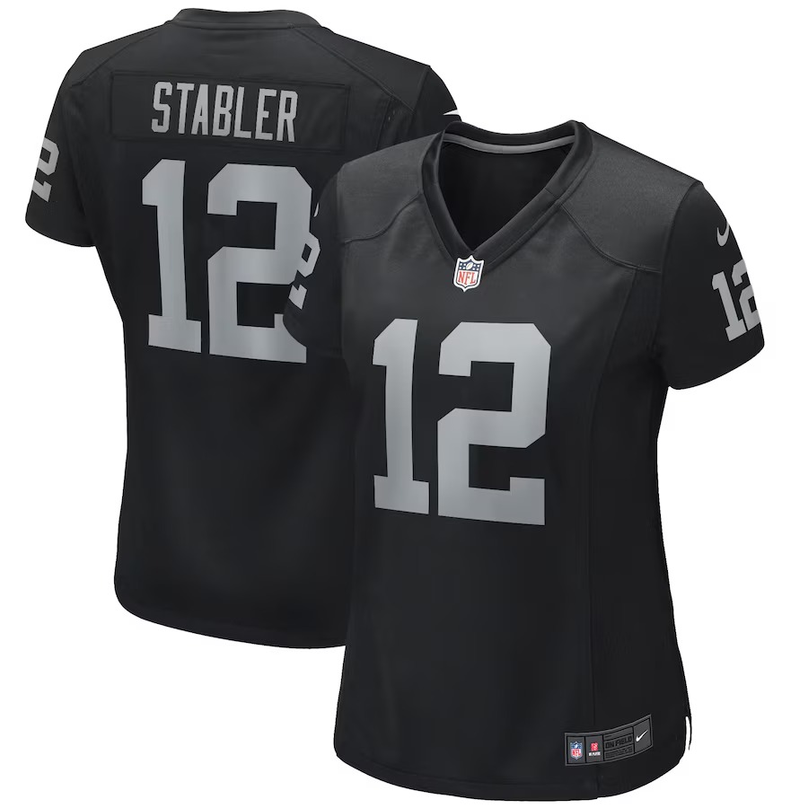 Women's Las Vegas Raiders Ken Stabler Nike Black Game Retired Player Jersey - U-jersey