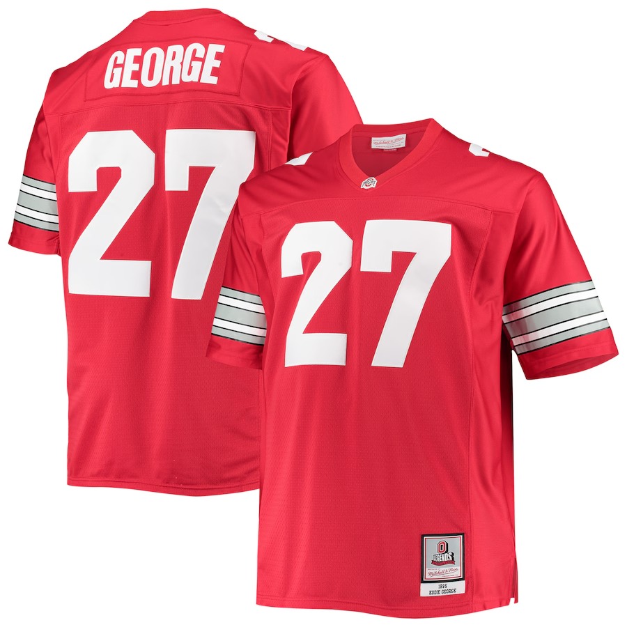 Men's Mitchell & Ness Eddie George Scarlet Ohio State Buckeyes Big & Tall Legacy Alumni Jersey - U-jersey