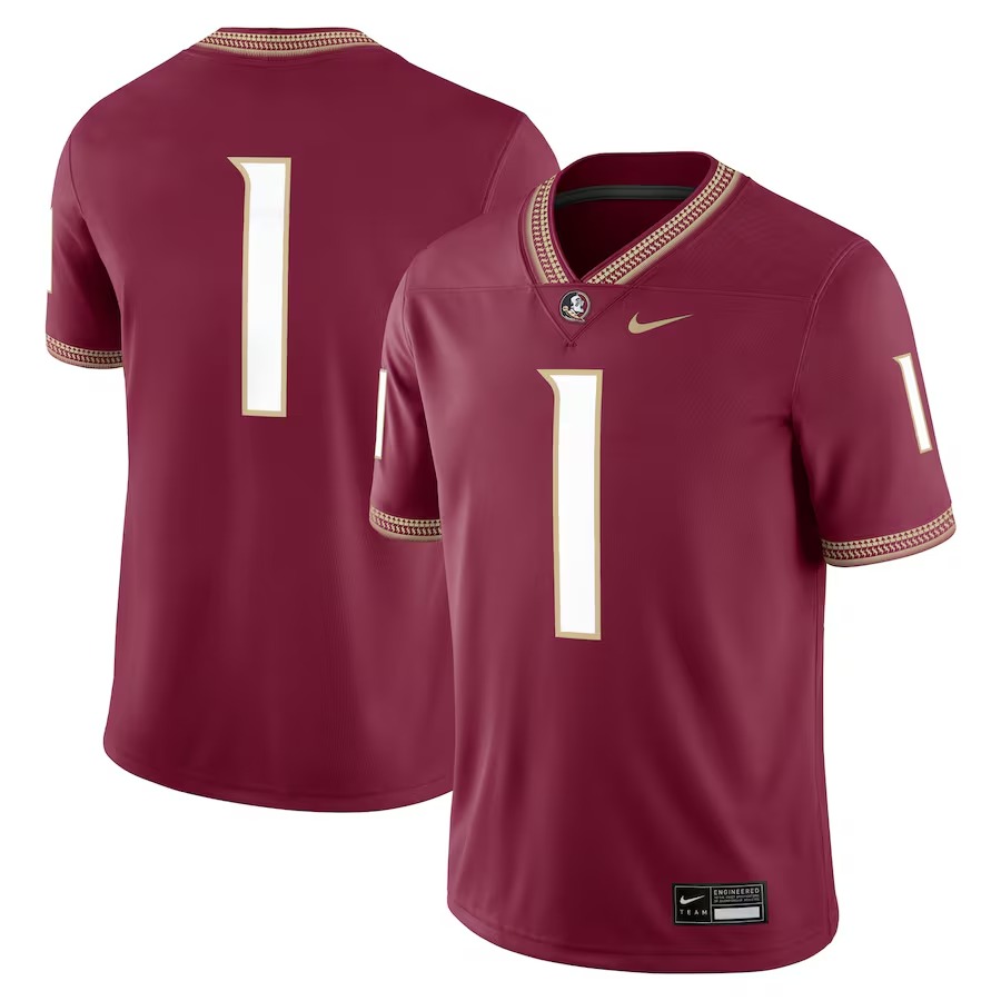 Men's Nike #1 Garnet Florida State Seminoles Game Jersey - U-jersey