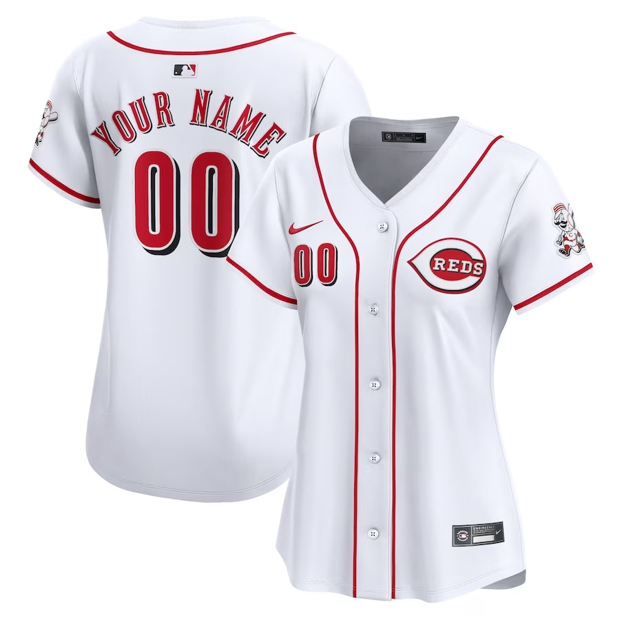 Women's Cincinnati Reds Nike White Home Limited Custom Jersey - U-jersey