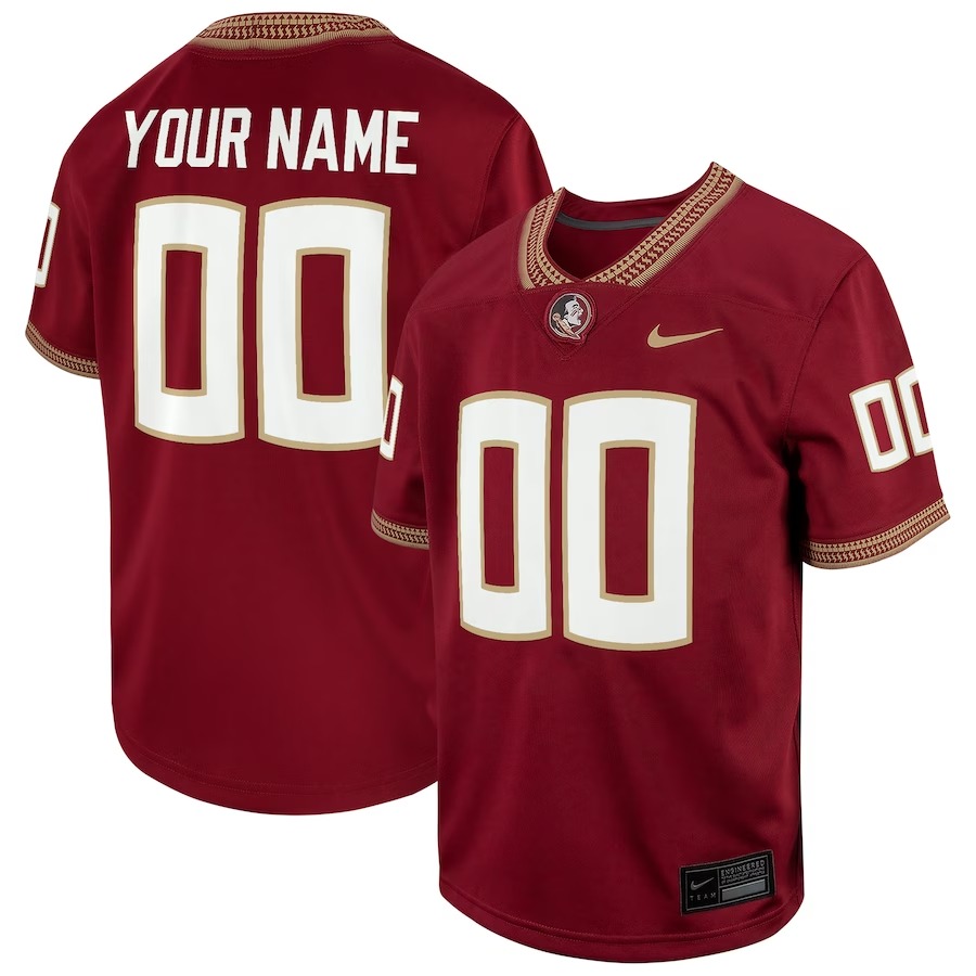 Florida State Seminoles Nike Youth Custom Replica Football Game Jersey – Garnet - U-jersey
