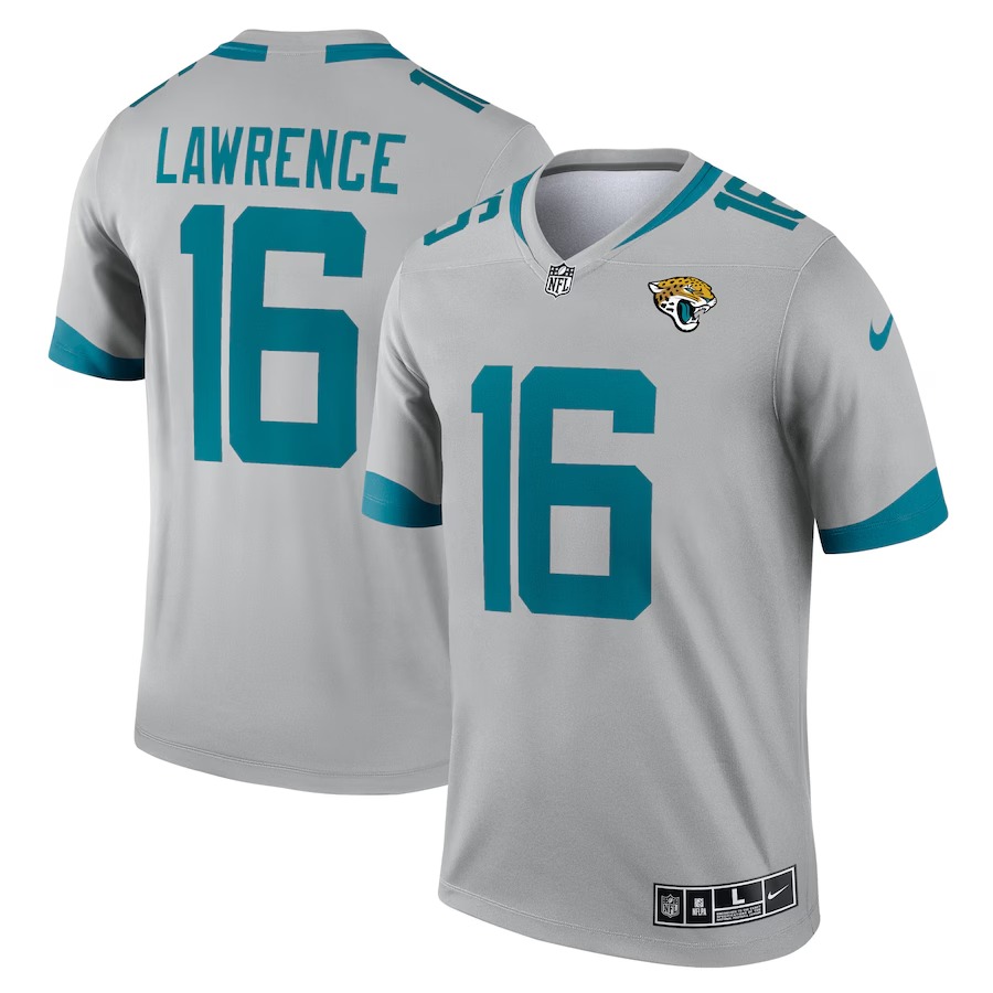 Men's Jacksonville Jaguars Trevor Lawrence Nike Silver Inverted Legend Jersey - U-jersey