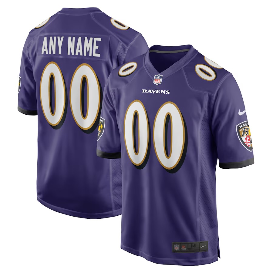 Men's Baltimore Ravens Nike Purple Custom Game Jersey - U-jersey
