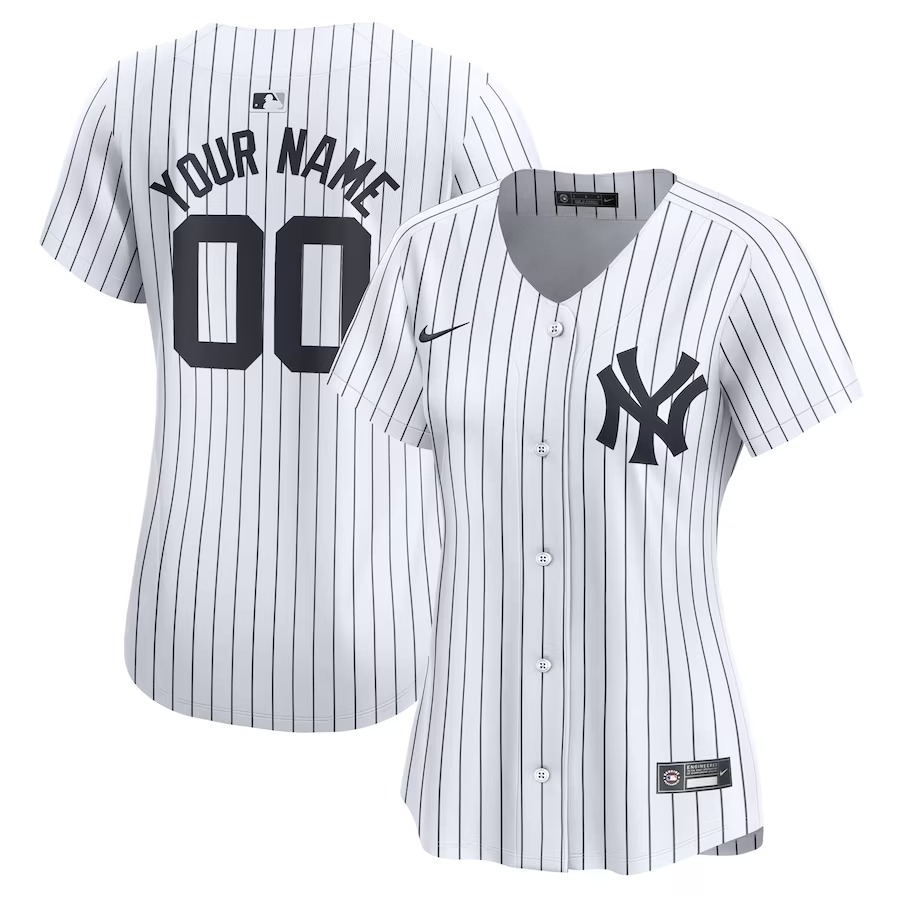 Women's New York Yankees Nike White Home Limited Custom Jersey - U-jersey