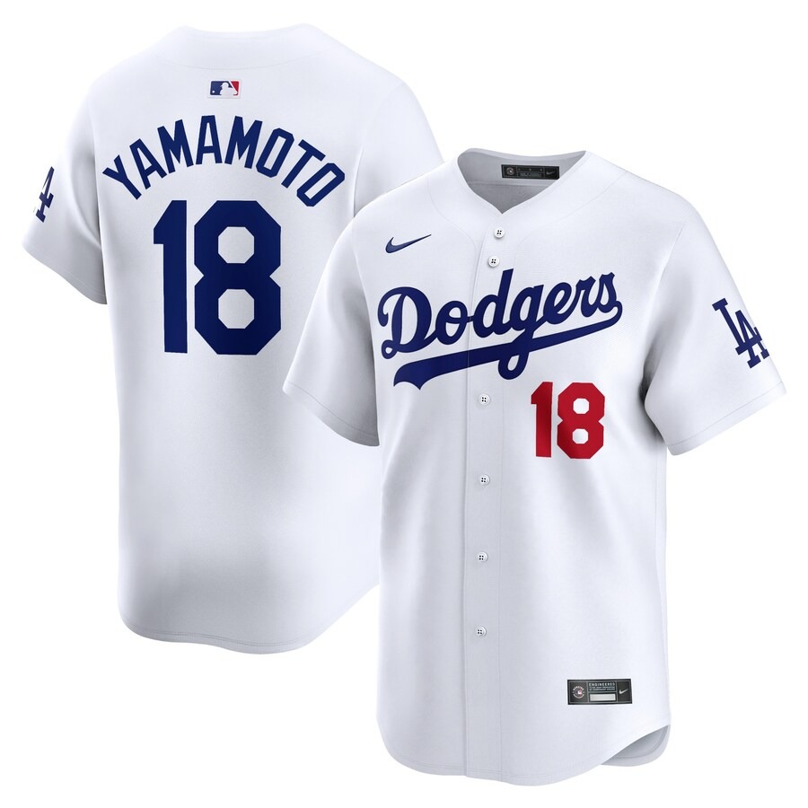 Men's Los Angeles Dodgers Yoshinobu Yamamoto Nike White Home Limited Player Jersey - U-jersey