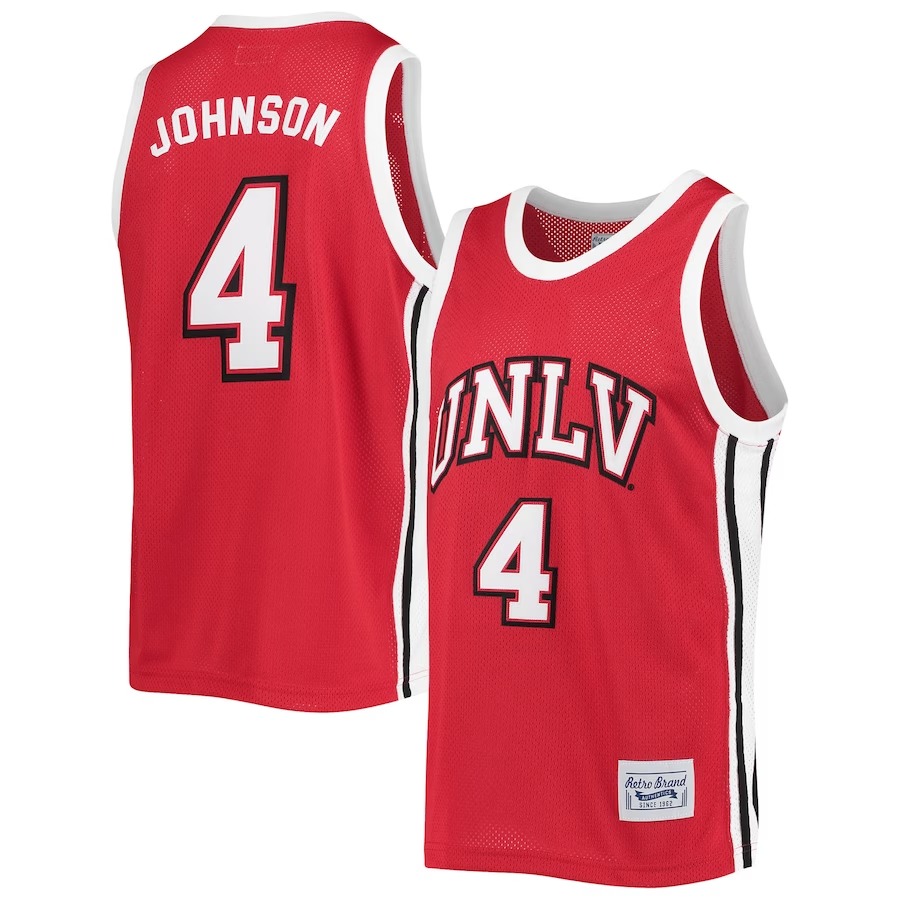 Larry Johnson UNLV Rebels Original Retro Brand Commemorative Classic Basketball Jersey - Red - U-jersey