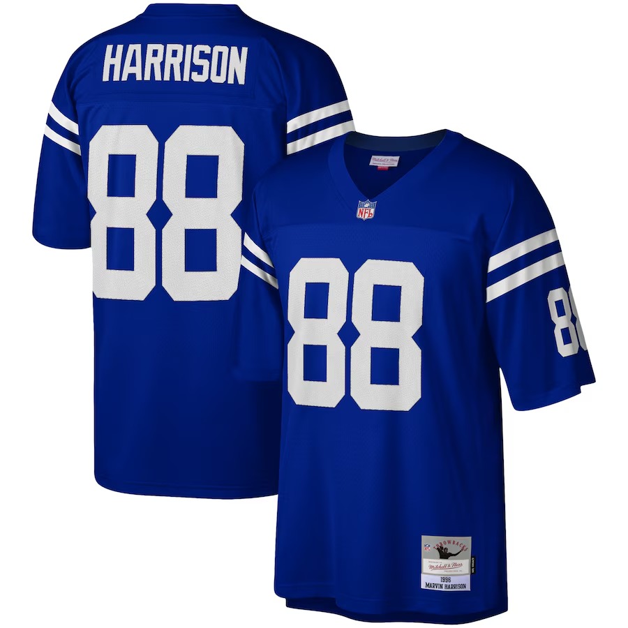 Men's Indianapolis Colts Marvin Harrison Mitchell & Ness Royal Legacy Replica Jersey - U-jersey
