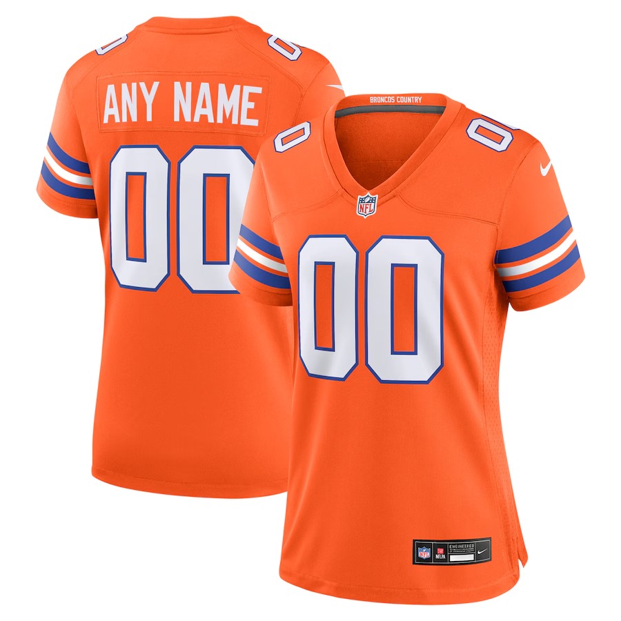 Women's Denver Broncos Nike Orange Mile High Collection 1977 Throwback Custom Game Jersey - U-jersey